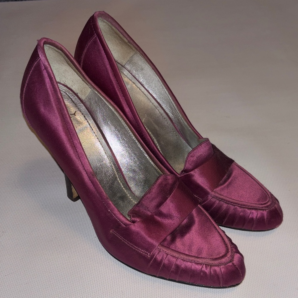 Women’s Satin Plum High Heel Pumps